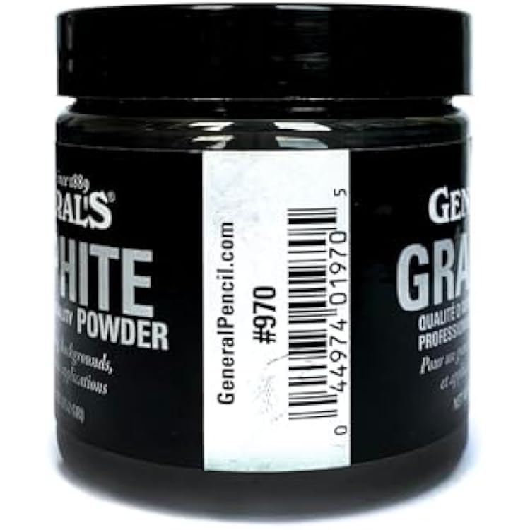 GENERAL'S Powdered Graphite Drawing Powder 2.3 oz (65 g), Fine Artist Graphite Powder for Sketching, Shading, Tonal Value, Mixed Media, Backgrounds & Large Drawings