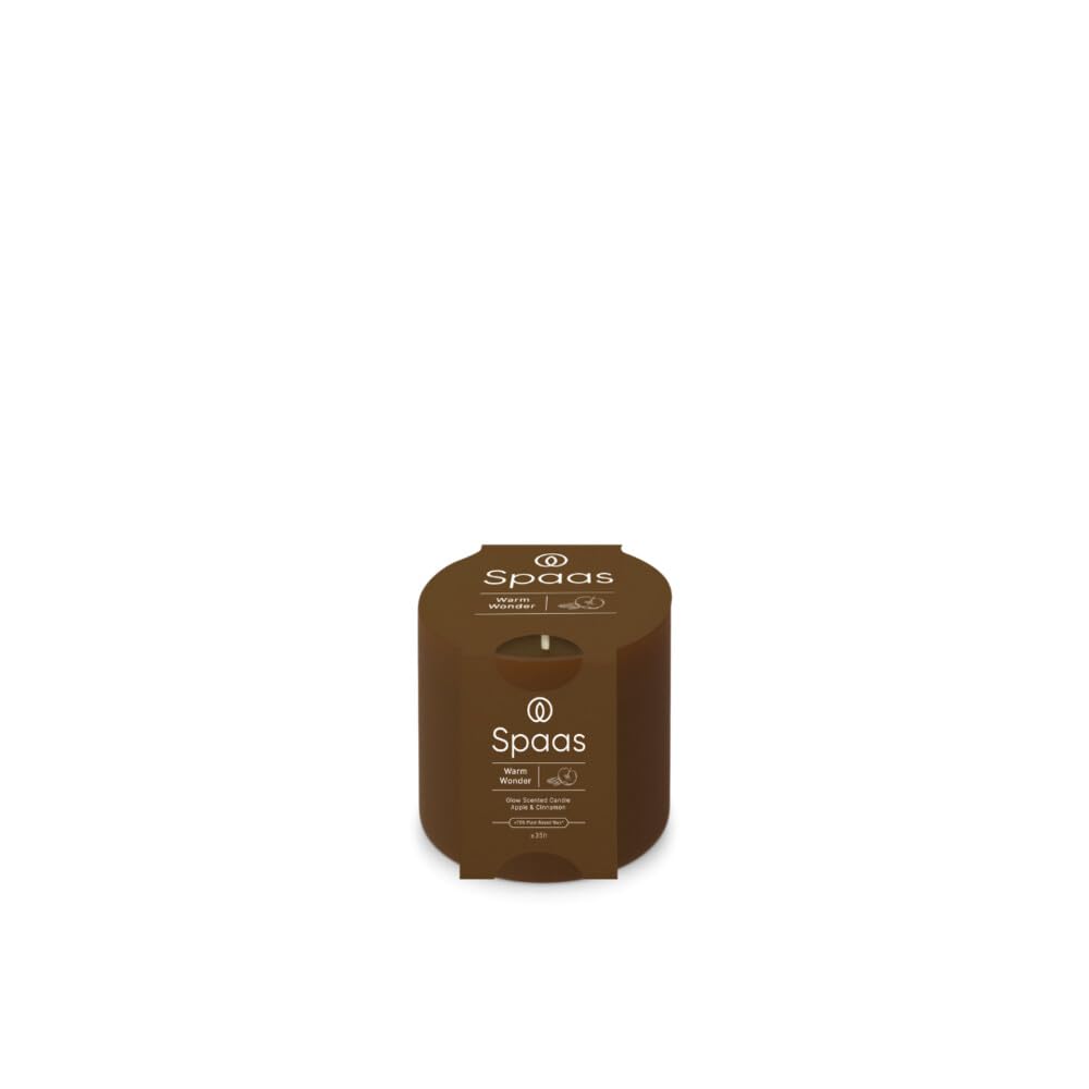 Spaas 6 candele profumate Glow ± 35 ore, Warm Wonder, mela e cannella