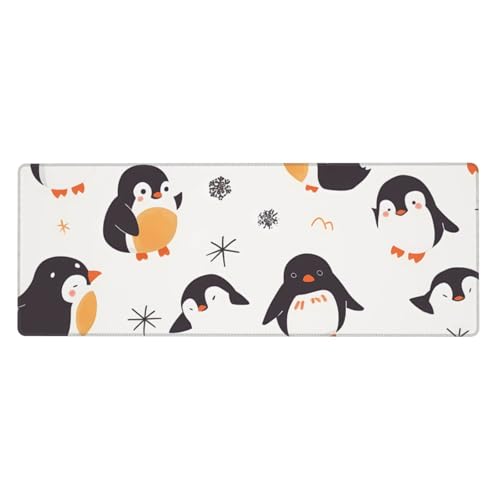 Grand tapis de souris de jeu caoutchouc antidérapant pingouin