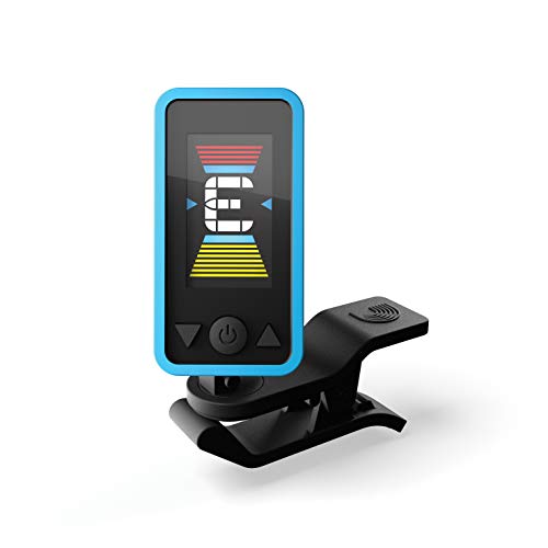 D'Addario Accessories Guitar Tuner - Eclipse Headstock Tuner - Clip On Tuner for Guitar - Great for Acoustic Guitars & Electric Guitars - Quick & Accurate Tuning - Blue