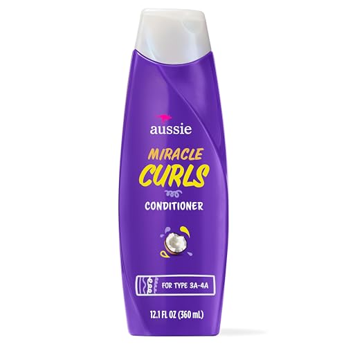 Aussie Miracle Curls Conditioner with Coconut Oil, Paraben Free, 12.1 fl oz