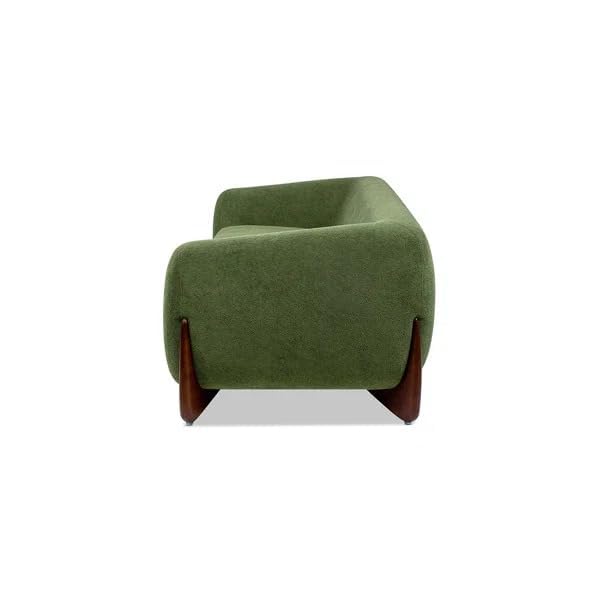 Image of Boucle Upholstered 3-Seater Sofa and Loveseat Olive Green
