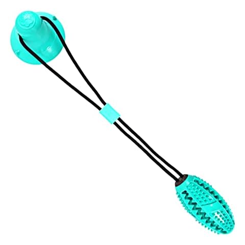 Hwtcjx Dog Toys Suction Dog Toy Tough Dog Toys Multifunction Pet Molar Bite Toy, Self-Playing Rubber Ball Toy With Suction Cup Molar Chew Toy for Teeth Cleaning (Type B blue) Cover