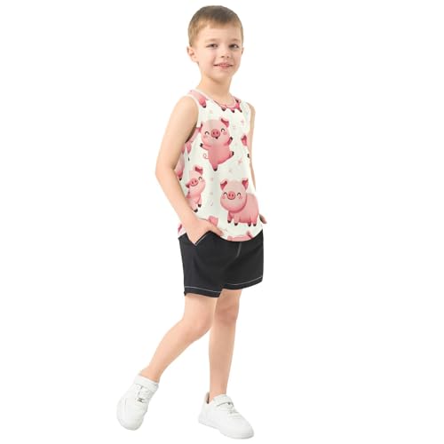 susiyo Cute Piglet Pig Boys Sleeveless Tank Top Girls Athletic T Shirt4