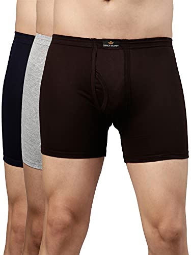 Image of Dixcy Scott Originals Men 100% Combed Cotton Sweat Absorbent Waistband Long Trunk (Pack of 3)
