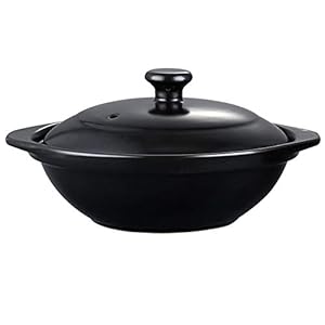 JHHDP Schwarzer Emailauflauf mit Reis, Keramikauflauf, Wokpfanne, spurloses Kochen, einfach zu bedienen