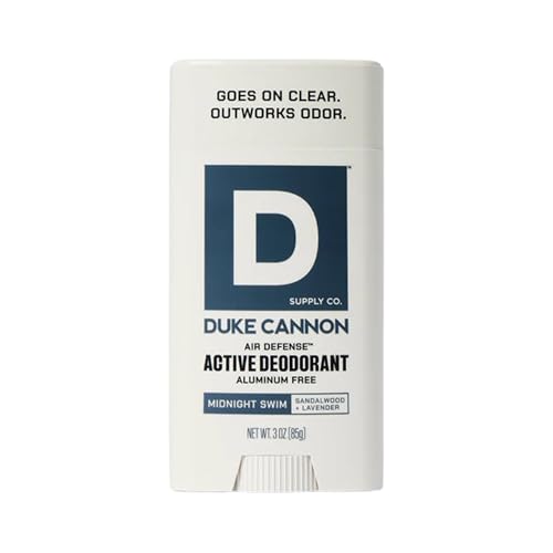 Duke Cannon Midnight Swim Aluminum-Free Deodorant for Men - Air Defense, Sandalwood + Lavender Scent, 3 oz – Long-Lasting, Clear Glide, Skin-Soothing Formula