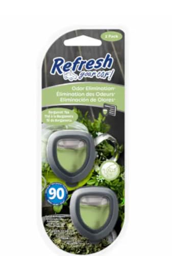 Image of Refresh Your Car! Bergamot Tea Mini Diffuser, 2-Pack, Reduces Odors