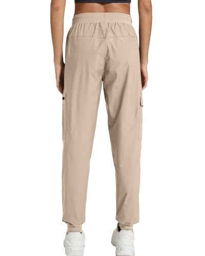 Image of Women's Joggers with Pockets, Hiking Cargo Water Resistant Lightweight Pants for Women Workout Athletic Travel Camping