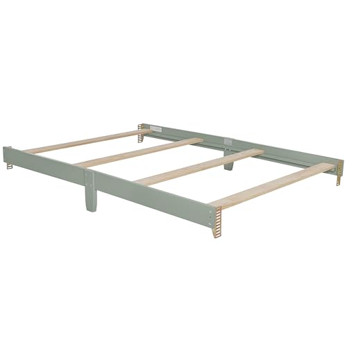 Image of Dream On Me Universal Crib to Full Size Bed Conversion Kit, Solid Wood Bed Rails for Select Convertible Cribs, Strong & Stable Support, Meadow Green