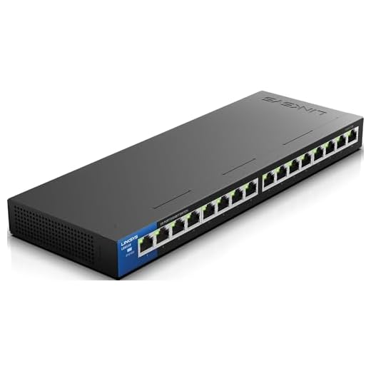 Linksys LGS116P-EU 16 Port Unmanaged Gigabit Netzwerk Switch (8 Port PoE+)