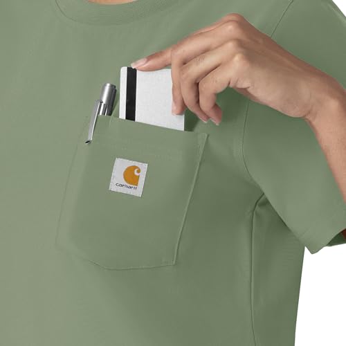 Carhartt Force Cross-Flex Women's Crew Neck Scrub Top, Green Slate, L - image 3