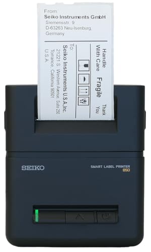 Image of SEIKO SLP850-SK0C11-23 Smart Label Printer, 2-Inch Direct Thermal Desktop Label Printer, 300 DPI, USB /Serial Connectivity, 120 mm /s, Supports Die-Cut and Linerless Labels