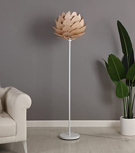 Brightech Artichoke Led Floor Lamp, Great Living Room Décor, Modern Lamp For Living Rooms & Offices, Bohemian Standing Lamp For Bedroom Reading, Tall Lamp With Multi-Panel Wooden Shade #TOP2
