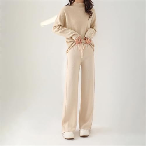 Zadaos Women 100% Merino Wool Pants Thickened Wide Leg Pants Soft Knitwear Side Double Line2