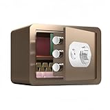 Iuseike 家庭用金庫 防犯金庫 耐震耐火防水仕様 書類・現金・貴金属保管に 大容量 盗難防止 オフィス/マンション/賃貸住宅向け セーフティボックス ホテル 店舗 鍵付き内仕切り付 非常用キー付き (25CM,コーヒー色) [並行輸入品]