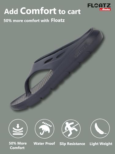 Image of Floatz 8711 1.2 Thong: Silver Casual Slip-On Thong Slippers for Men
