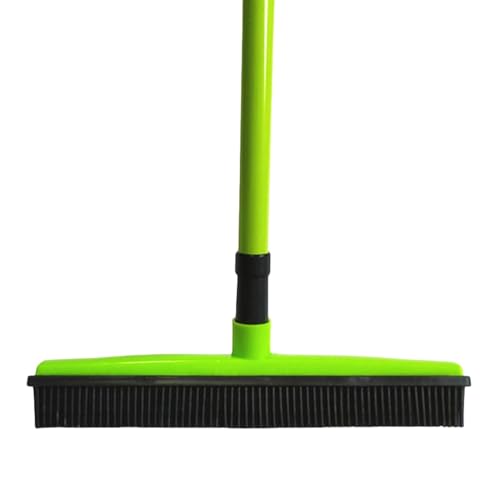 Nanyer ペット用毛ゴミ除去ブラシ 調節式ペット毛取りほうき【68-120cm 伸縮・452g軽量】金属製リムーバーブラシ 立掃き省力・スクレーパー機能付き カーペット・絨毯・車内・浴室用 水で洗える・清潔維持簡単 犬猫脱毛処理に最適 (グリーン@)