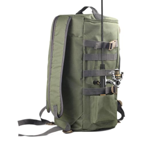 Teksome Angelbedarf Rucksack | Angelbox Aufbewahrungstasche Mit Rutenhaltern,Outdoor Rollen Köder Ausrüstung Organizer Umhängetasche Für Fluss See Camping