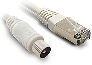 Metronic TV Cable for RJ45 Wall Socket - Coaxial Male/Male 2 M white
