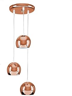 Retro Eyeball 3 Way Droplet Ceiling Pendant Light Fitting in a Copper Finish