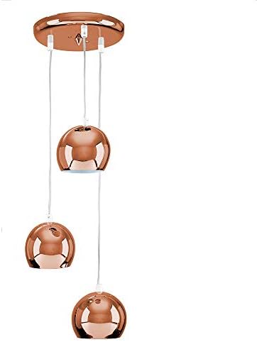 MiniSun | Retro Eyeball 3 Way Droplet Ceiling Pendant Light Fitting in a Copper Finish | Pendant Lights, Home Décor & Improvement Essential | Mains Wired