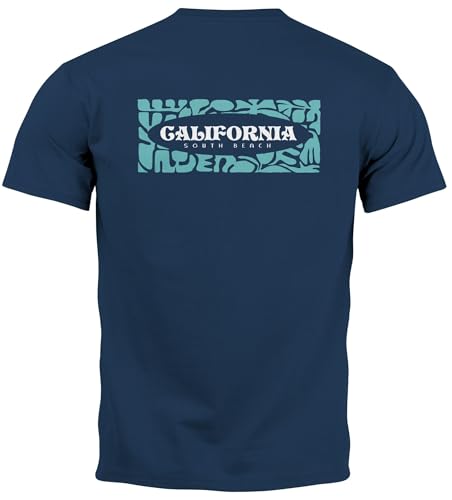 Neverless Backprint T-Shirt Herren California Schriftzug Rückenprint & Brustlogoummerfashion Streetstyle