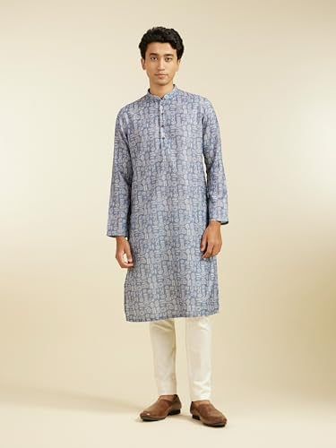 Image of DIWAS BY MANYAVAR Men's Cotton Blend Printed Kurta (1pc)
