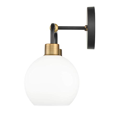 Linea di Liara Lukasa Modern Bathroom Vanity Lights Fixtures 2-Lights Over Mirror Lighting Matte Black and Gold Vanity Lights for Bathroom Light Fixtures Frosted Glass Covers, UL Listed - Image 4