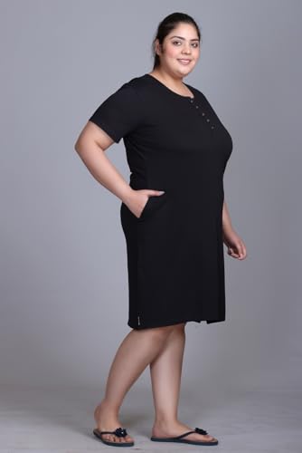 Image of In Love Women's Cotton Plus Size Nighty Chemise | Easy cotton chemise for nightwear and lounge comfort