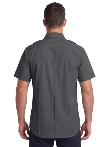 Image of First Class 100% Polyester Short Sleeve Men's Uniform Shirt White