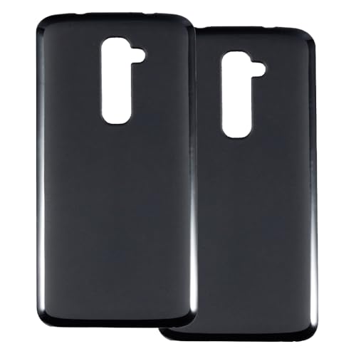 UOGNADGD 2-Pack TPU Case Compatible with LG G2 Phone Cover - Shockproof Flexible Protective Accessories with Precise Cutouts (Black)