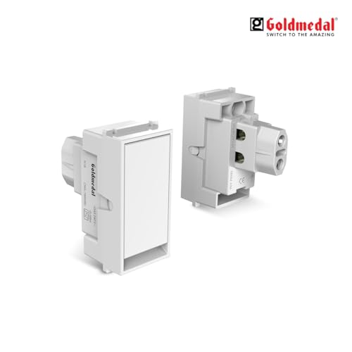 Image of Goldmedal Air Aero 10 Ampere Push Button One Way Switch, White - (Pack Of 20)