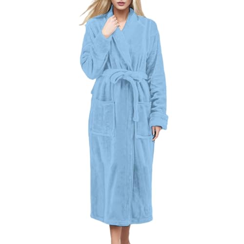 riou Mujer Albornoz con Capucha Larga Manga Larga Señoras Robe Capucha Chal Super Suave Onesies Sleepwear Romper Abrigo Invierno Fiesta AlbornozRegalo Original