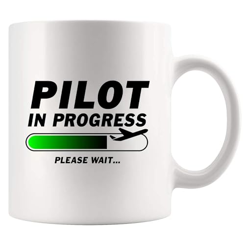 Pilot In Progress Pilot Gifts Graduation Gifts For Aviation Students Pilot Dad Brother Son Uncle Husband Boyfriend From Copilot Wife Ceramic Mug 11 oz White