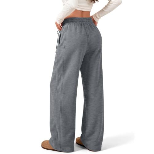 Gray Sweatpants Women Baggy Low Rise Drawstring Sweat Pants with Pockets - image 3