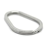 VALYRIA Stainless Steel Oval Split Rings Keyrings Keychains Keys Holder 4cm x 2.8cm(1 5/8