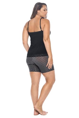 Image of Undersummers Classic Shortlette, Plus Size Slip Shorts for Women Under Dress, Thigh Anti Chafing Shorts Women, Undergarments for Dresses (4X, Polka Dot)