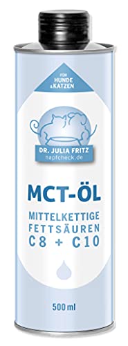 napfcheck MCT Öl - mittelkettige Fettsäuren C8 und C10 - für Hunde und Katzen - 500 ml