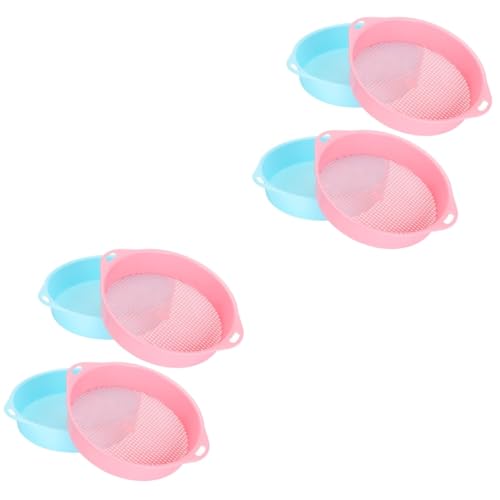 Sosoport 4-Piece Plastic Mesh Sieve Garden Tool for Soil Stone Filtering Lightweight Easy to Handle for Balcony and Mini Gardens Random