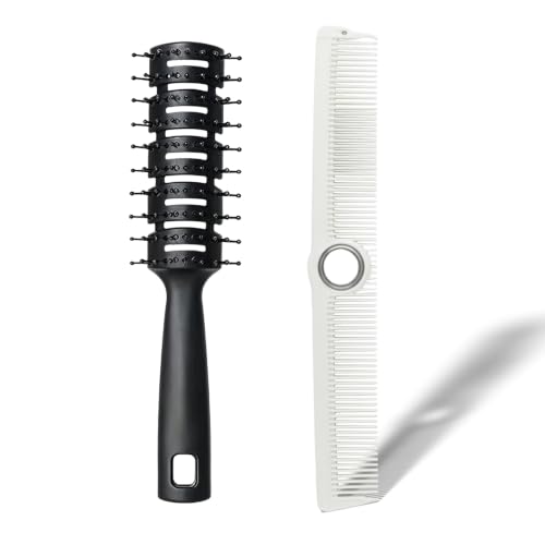 Peine giratorio para cabello con dientes finos, blanco miniatura 1