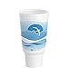 Dart 44AJ32H Horizon Flush Fill Foam Cup, Hot/Cold, 44 oz., Ocean Blue/White, 15/Bag