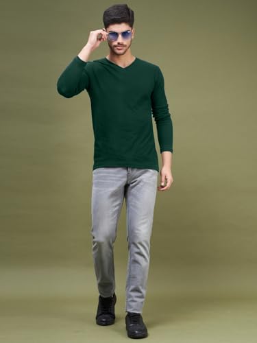 Image of INKKR Men's Solid Plain V-Neck T-Shirt