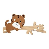 Darthome Animal Hanging Coat Rack Wood 3 Peg Hooks Hanging Childrens Bedroom Nursery Wall Hanger