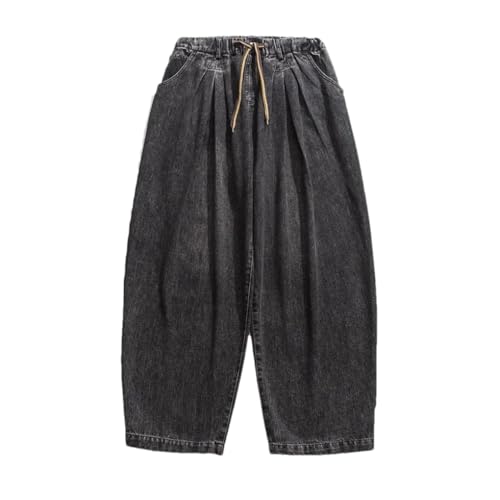 Bciopll Wide Leg Jeans for Men Loose Casual Harem Denim Cargo Pants Unisex Japanese Streetwear Trousers