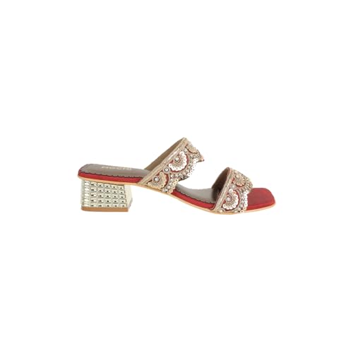 Image of Mochi Women synthetic embellishments Ethnic Slip-on Sandal