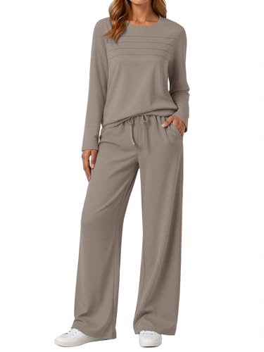 AUTOMET Sweatsuits Women 2 Piece Outfit Fall Airport Lounge Sweat Sets With Wide Leg Pants Track Fashion Suits 2025