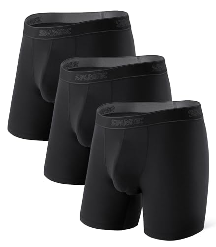 Separatec Mens Underwear with Pouch Premium Soft Micro Modal Boxer Briefs Comfortable Dual Pouch...