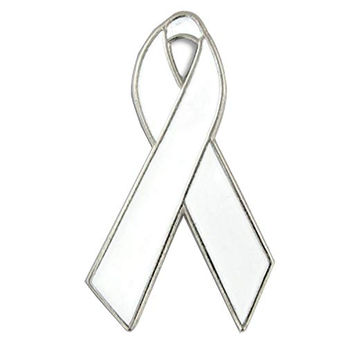 Mandujour Coronavirus covid-19 White Ribbon Awareness Lapel Pin for Nurses Adoption Bone Cancer