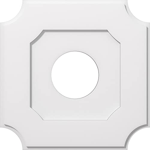 Image of Ekena Millwork CMP22LE-07000 Locke Architectural Grade PVC Contemporary Urethane Ceiling Medallions 22 inchOD x 7 inchID x 13 inchC x 1 inchP